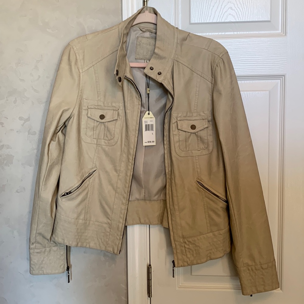 NWT Sophie Max Faux Leather Jacket